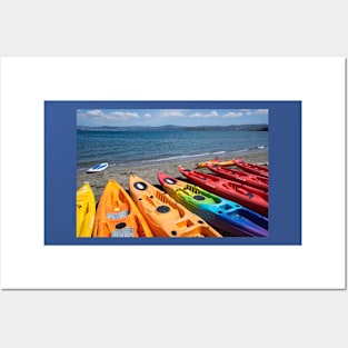 Multi colored kayaks. Posters and Art